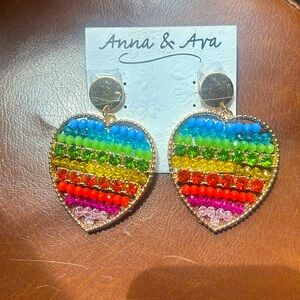 Anna & Ava heart multicolor earrings NWT ❤️🧡💛💚💙💜